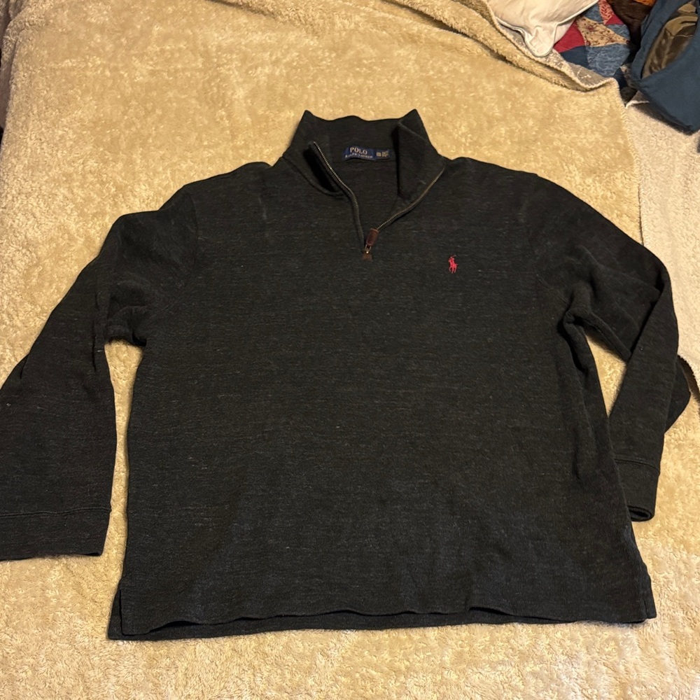 Mens XXL Polo Ralph Lauren Black Quarter-Zip Sweater